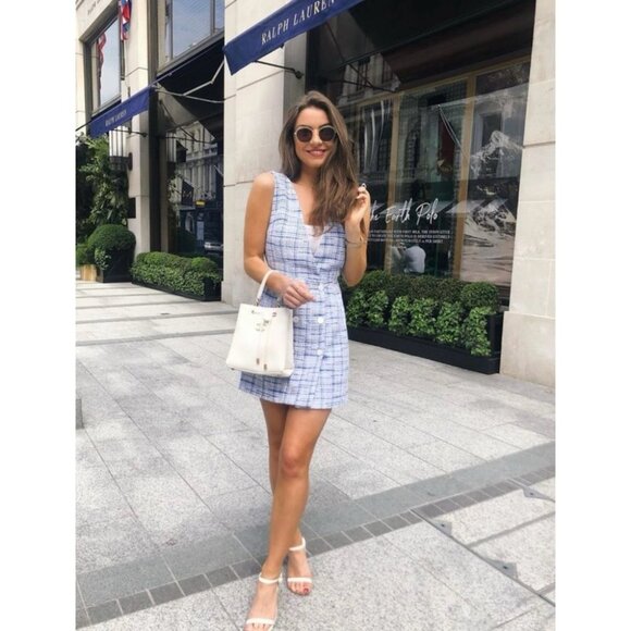 Zara Dresses & Skirts - NWT Zara Tweed Plaid Pinafore Overall Mini Dress